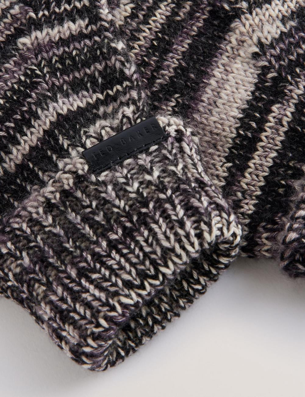 Men Ted Baker PERCIYS - Marl Knit Ribbed Cuff Gloves Grey | India  VOEY-60392