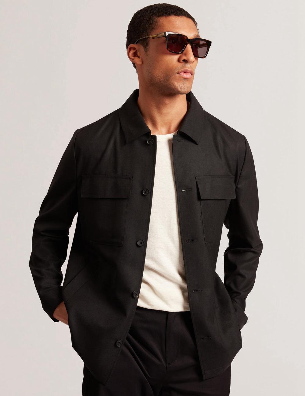 Men Ted Baker SELWYNJ - Lightweight Wool Blend Jackets Black | India  NHOS-32109
