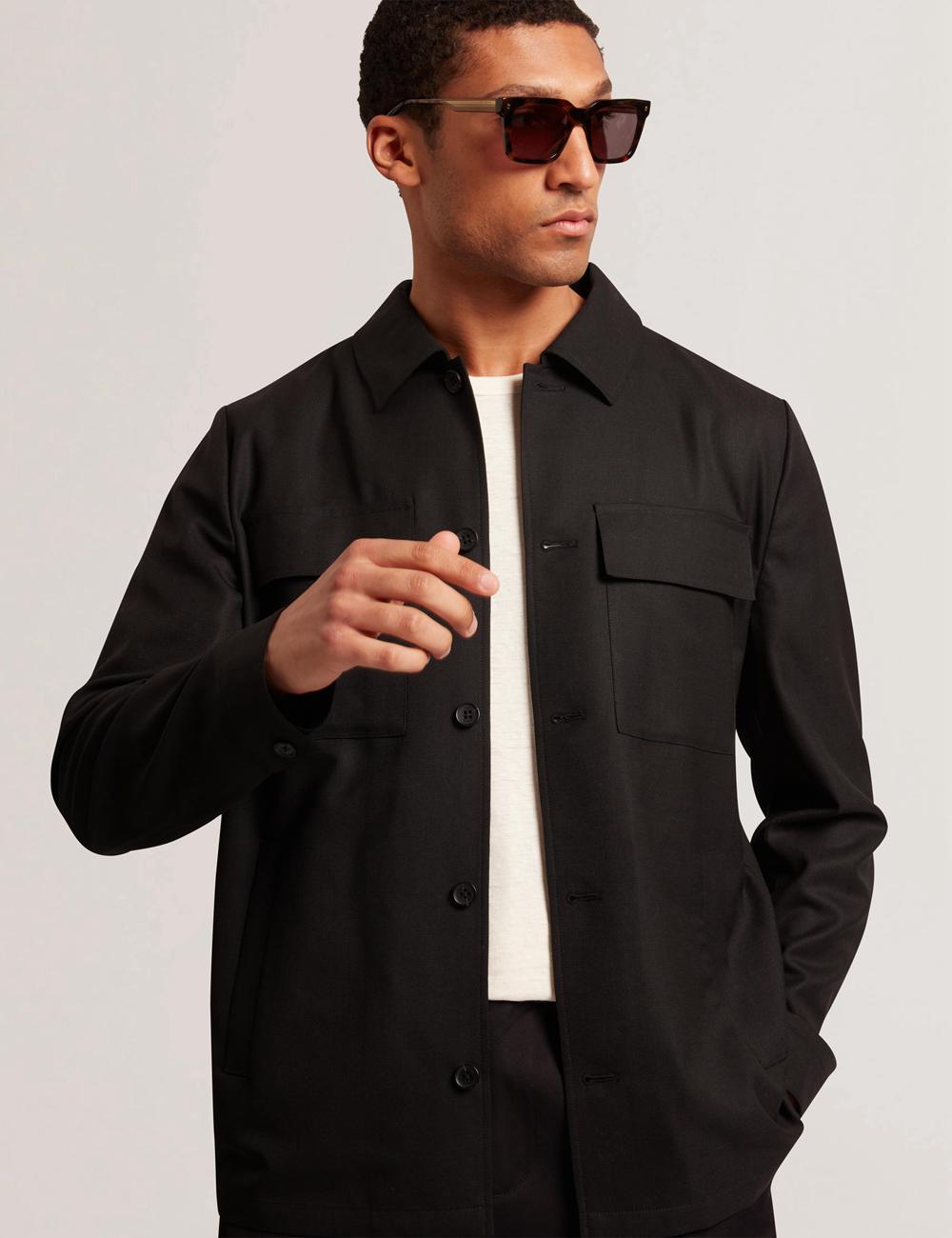 Men Ted Baker SELWYNJ - Lightweight Wool Blend Jackets Black | India  NHOS-32109