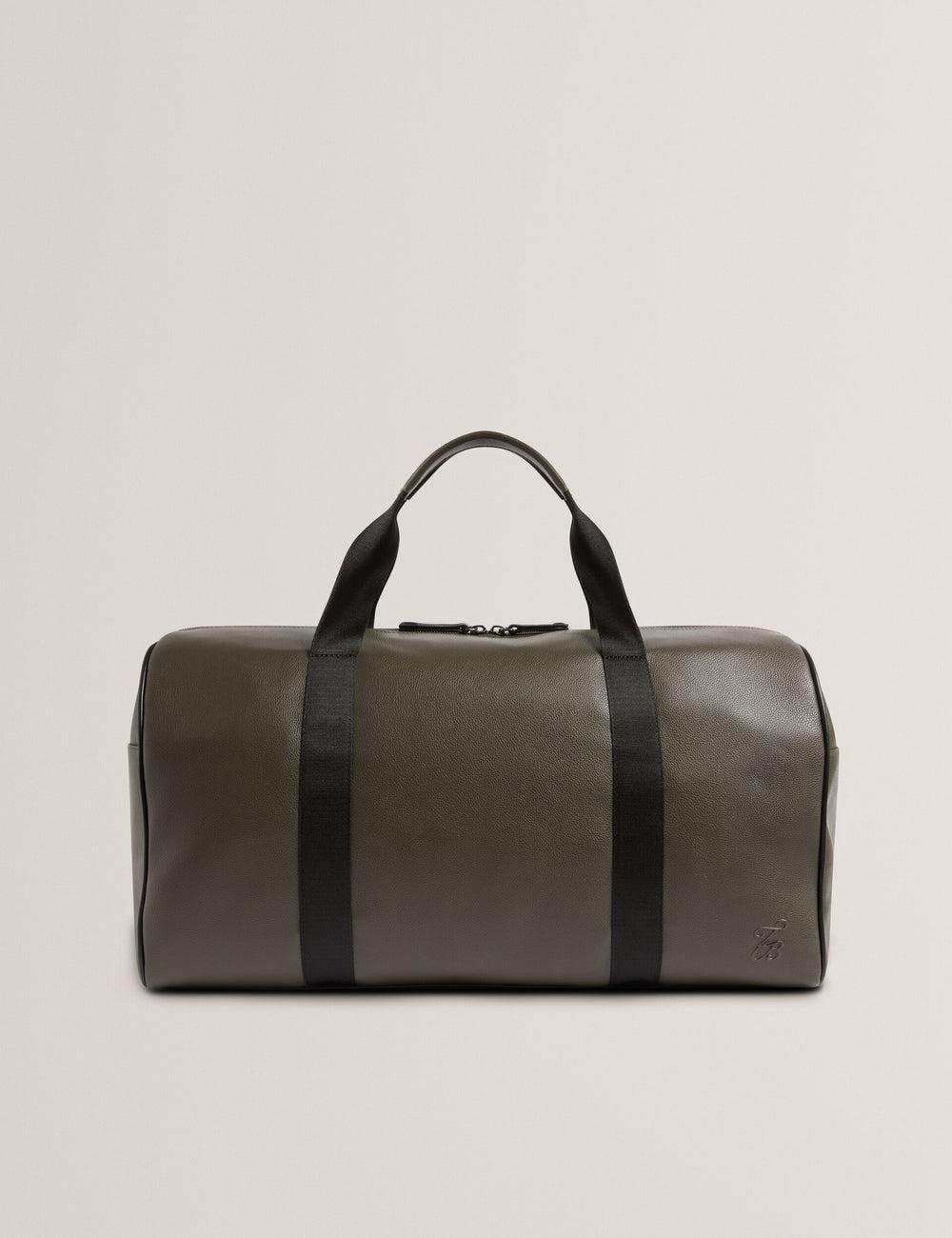 Men Ted Baker TAISON - Pebbled Faux Leather Holdall Bags Khaki | India  DFSX-29501