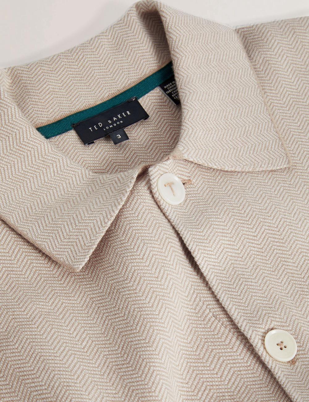 Men Ted Baker THIMON - Herringbone Knit Button-Up Jackets Taupe | India  JICQ-31584