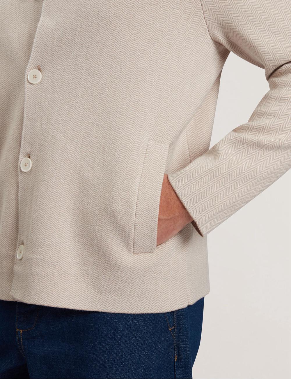 Men Ted Baker THIMON - Herringbone Knit Button-Up Jackets Taupe | India  JICQ-31584