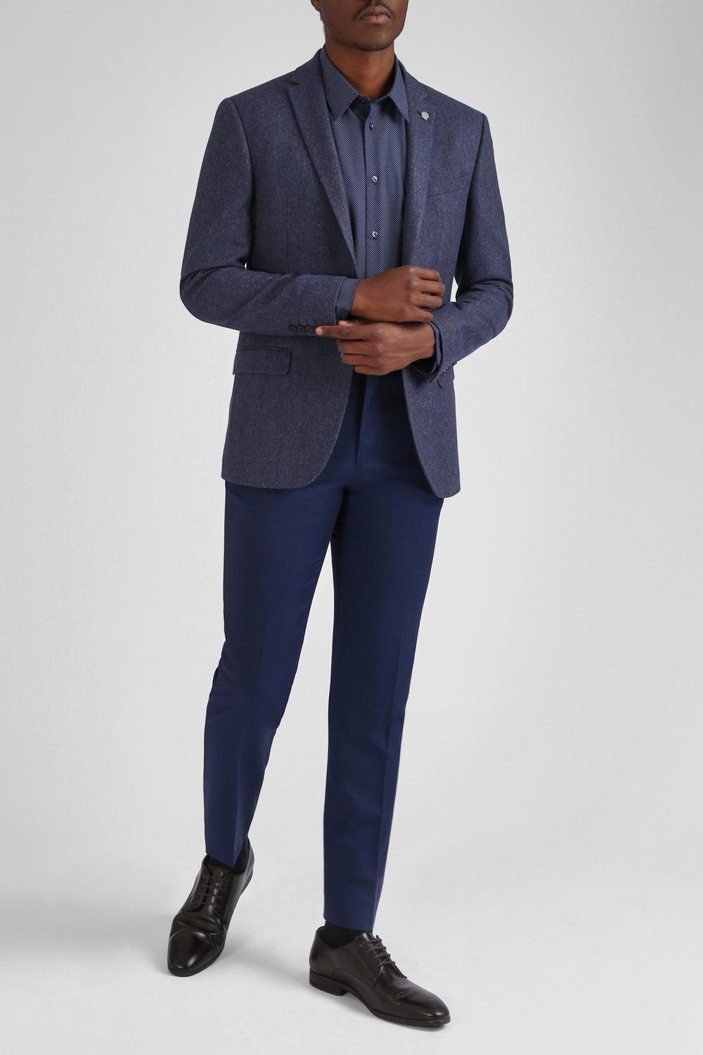 Men Ted Baker TIANJS - Textured Wool Blend Tailored Blazers Blue | India  OGVQ-43861