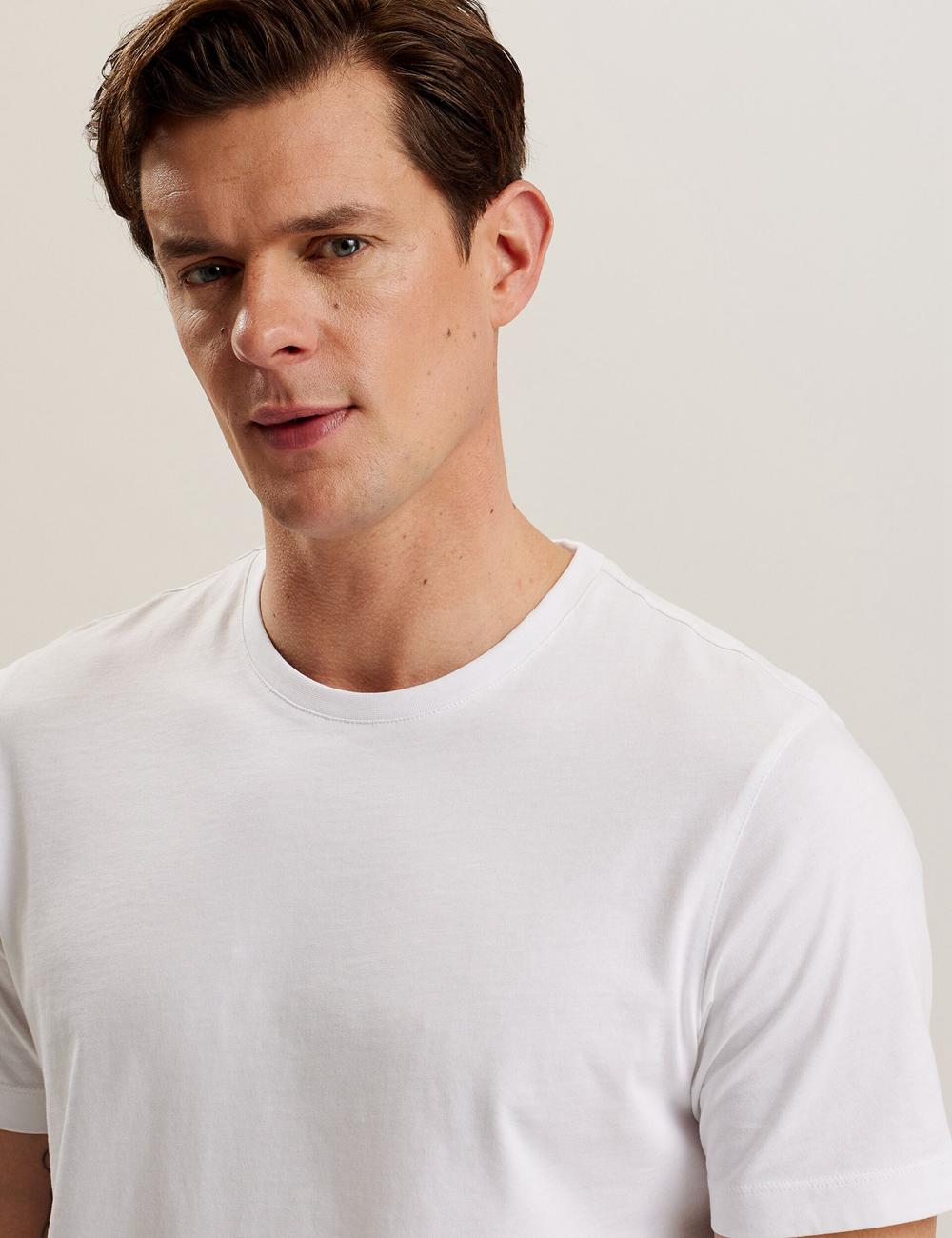 Men Ted Baker TYWINN - Classic Crew Neck Cotton T-Shirts White | India  MGJT-47259