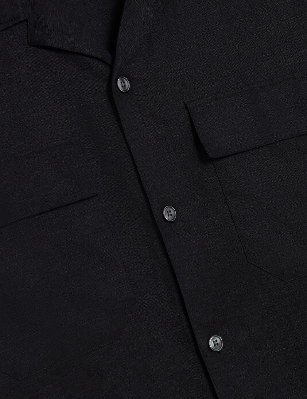 Men Ted Baker WHETHER - Short Sleeve Regular Fit Double Pocket Casual Shirts Black | India  GUBH-75462