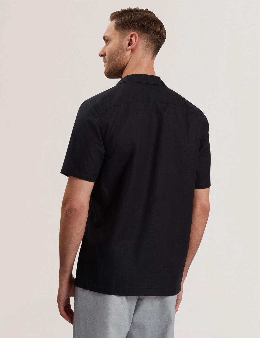 Men Ted Baker WHETHER - Short Sleeve Regular Fit Double Pocket Casual Shirts Black | India  GUBH-75462