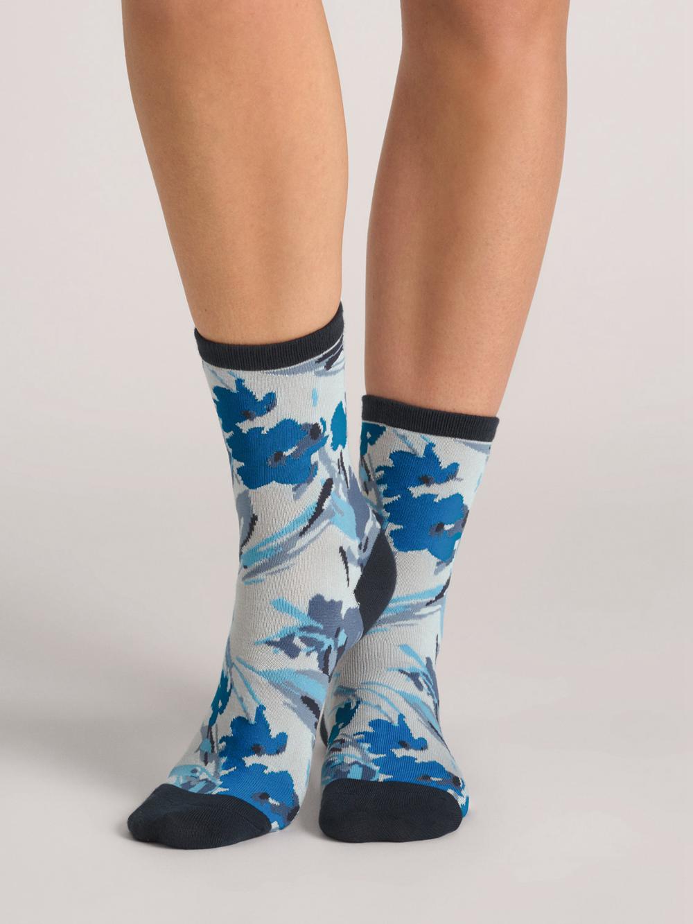 Women Ted Baker 3 Pack Mixed Floral Rayon Crew Socks Blue | India  ZCKR-29561
