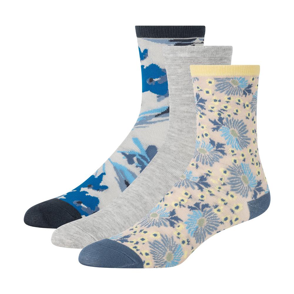 Women Ted Baker 3 Pack Mixed Floral Rayon Crew Socks Blue | India  ZCKR-29561