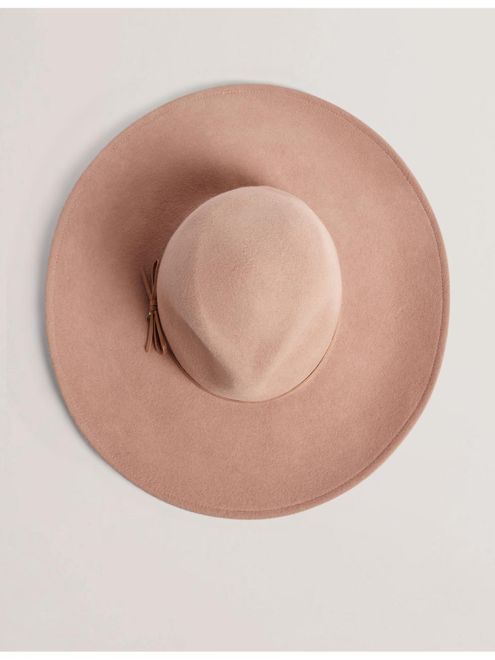 Women Ted Baker ABBIIIO - Bow Detail Pure Wool Fedora Hats Tan | India  PJSI-25679
