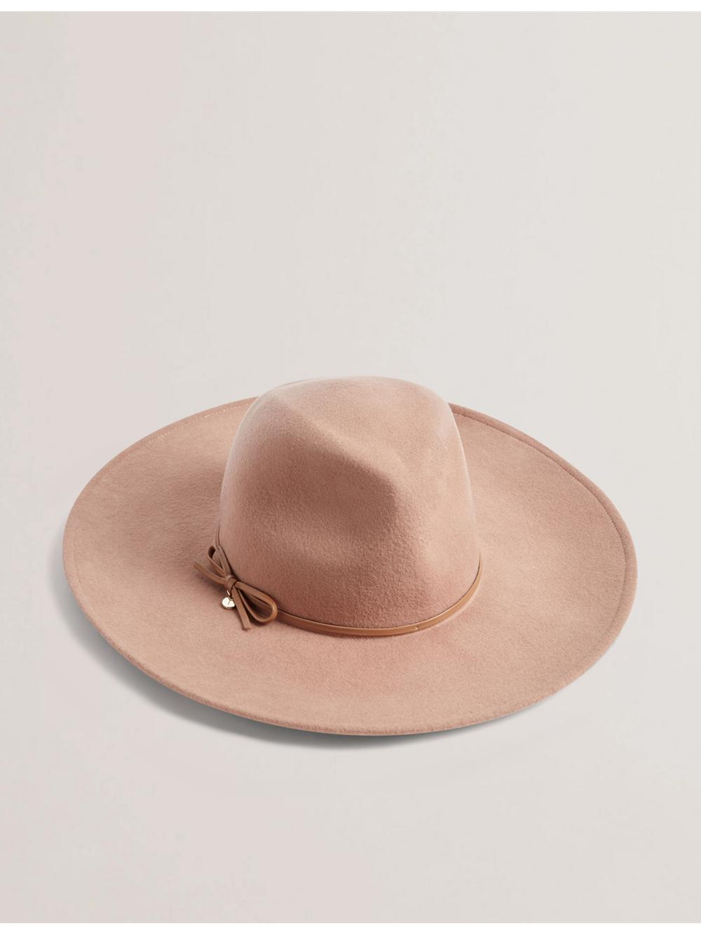 Women Ted Baker ABBIIIO - Bow Detail Pure Wool Fedora Hats Tan | India  PJSI-25679