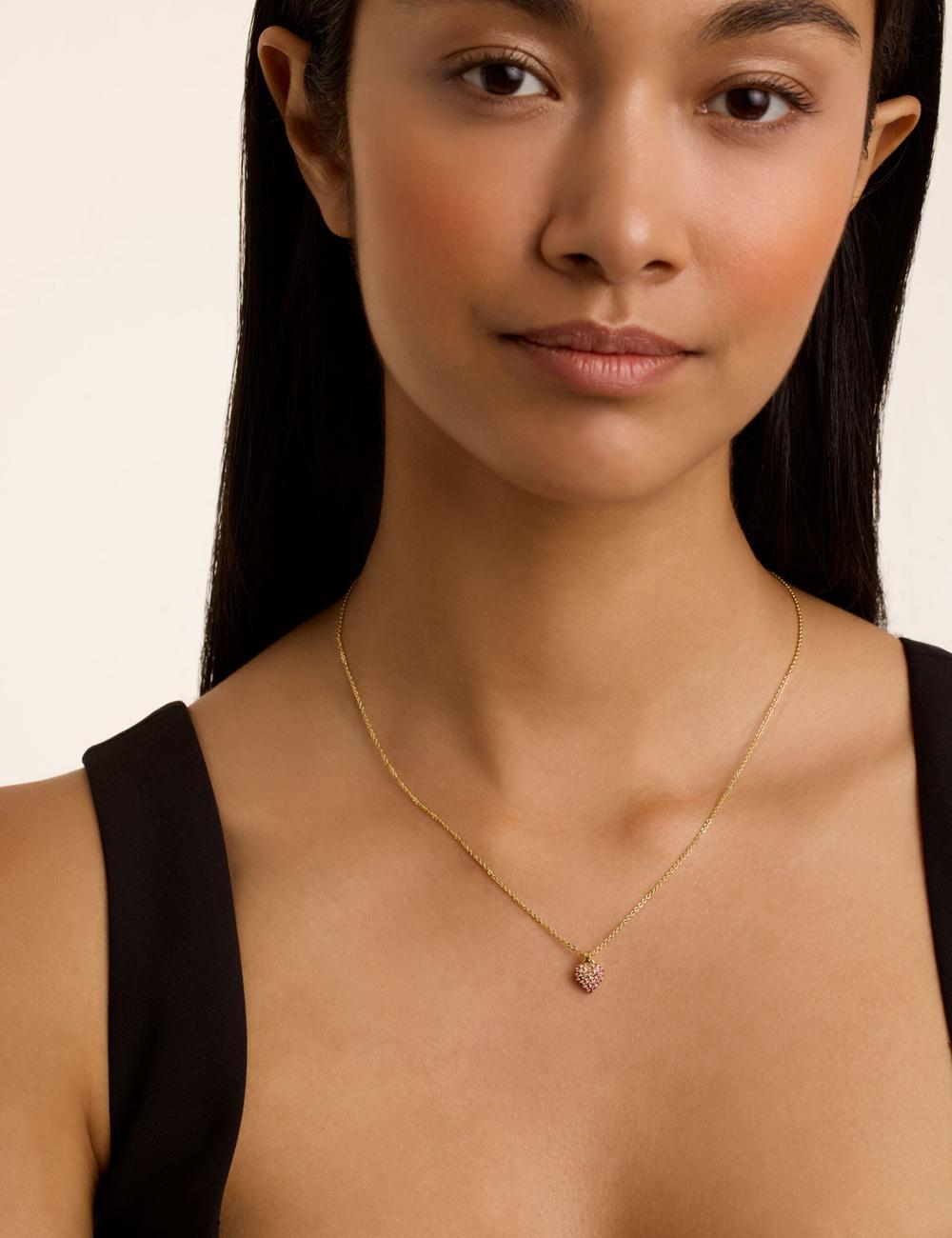 Women Ted Baker ADORINA - Mini Crystal Heart Pendant Necklaces Gold | India  KWUJ-93607