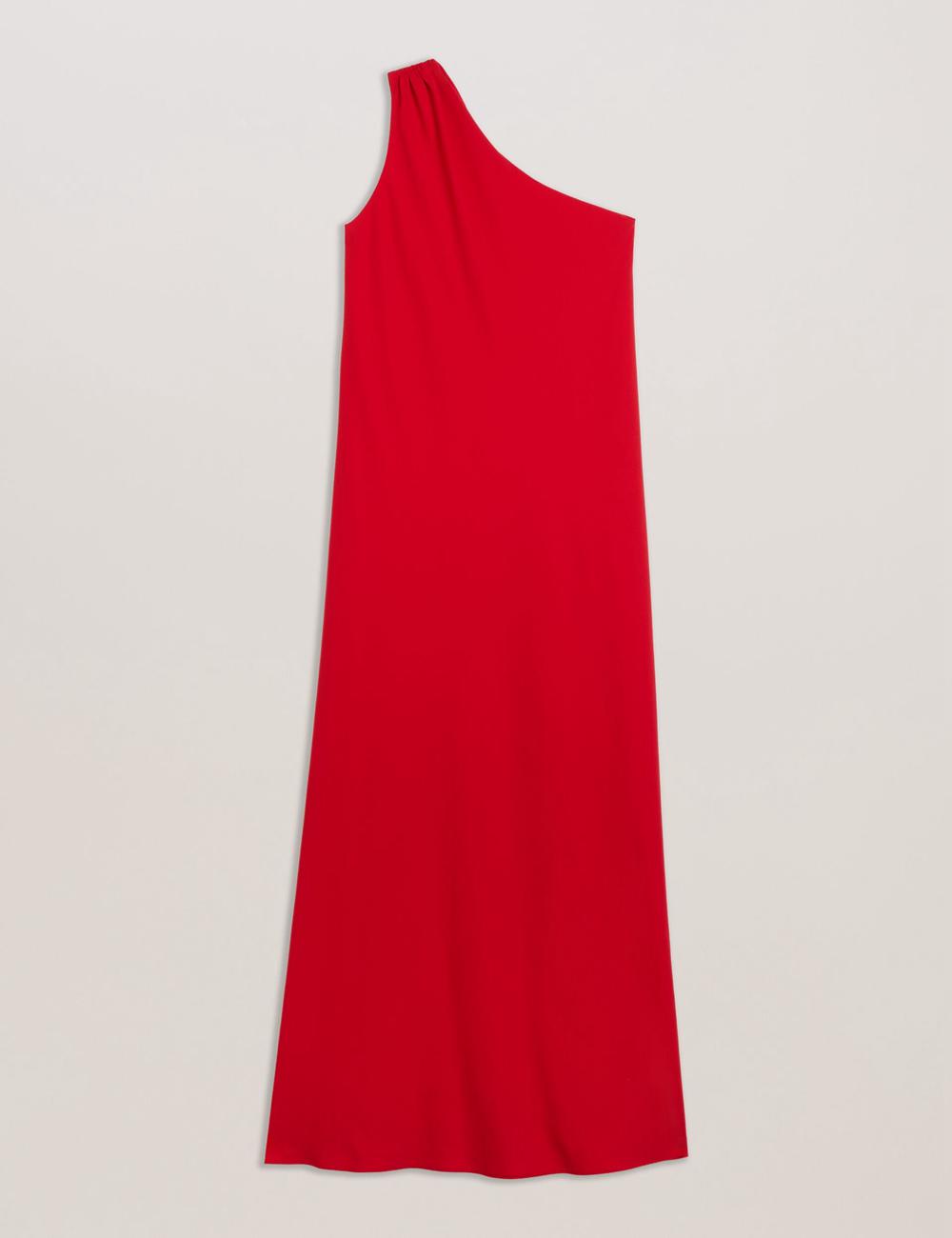 Women Ted Baker AISLI - One Shoulder Woven Maxi Dresses Red | India  KLHJ-09562
