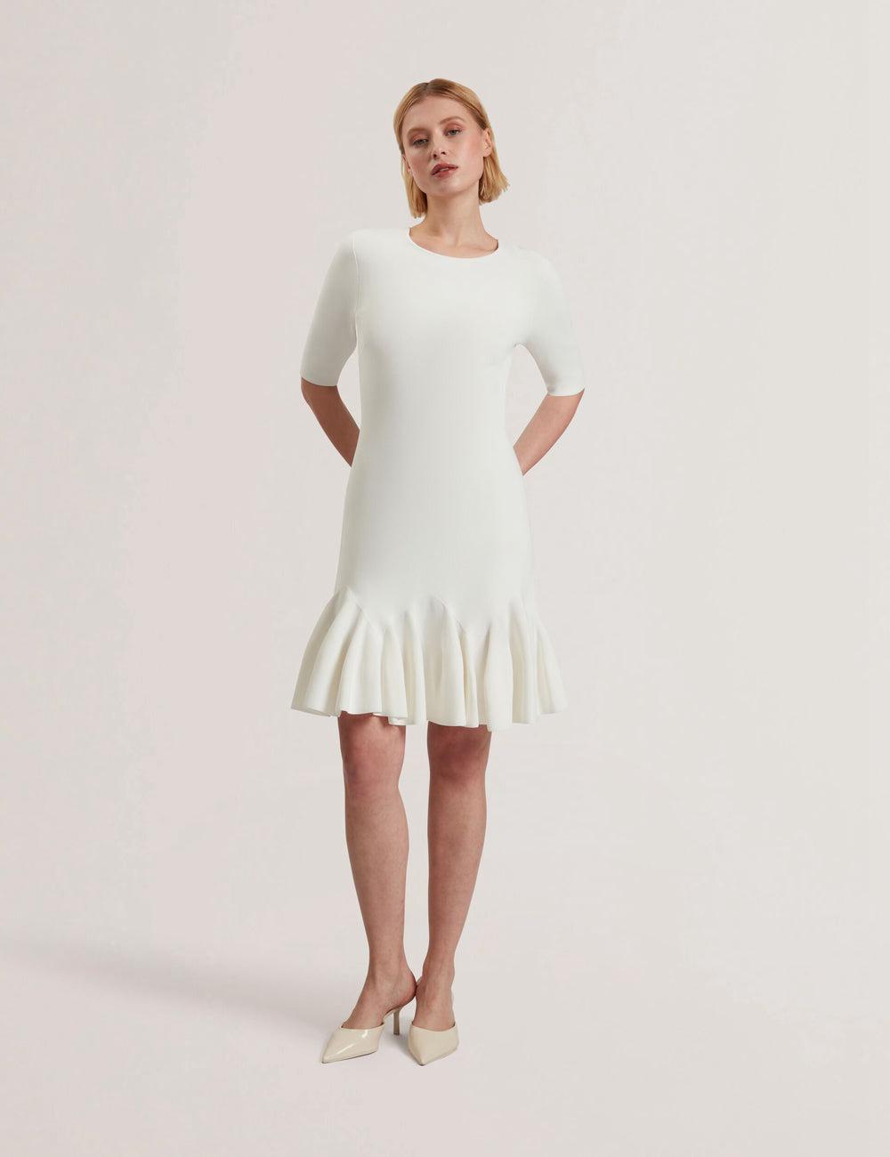 Women Ted Baker ALZANN Mini Dresses Ivory | India  YTJM-84593