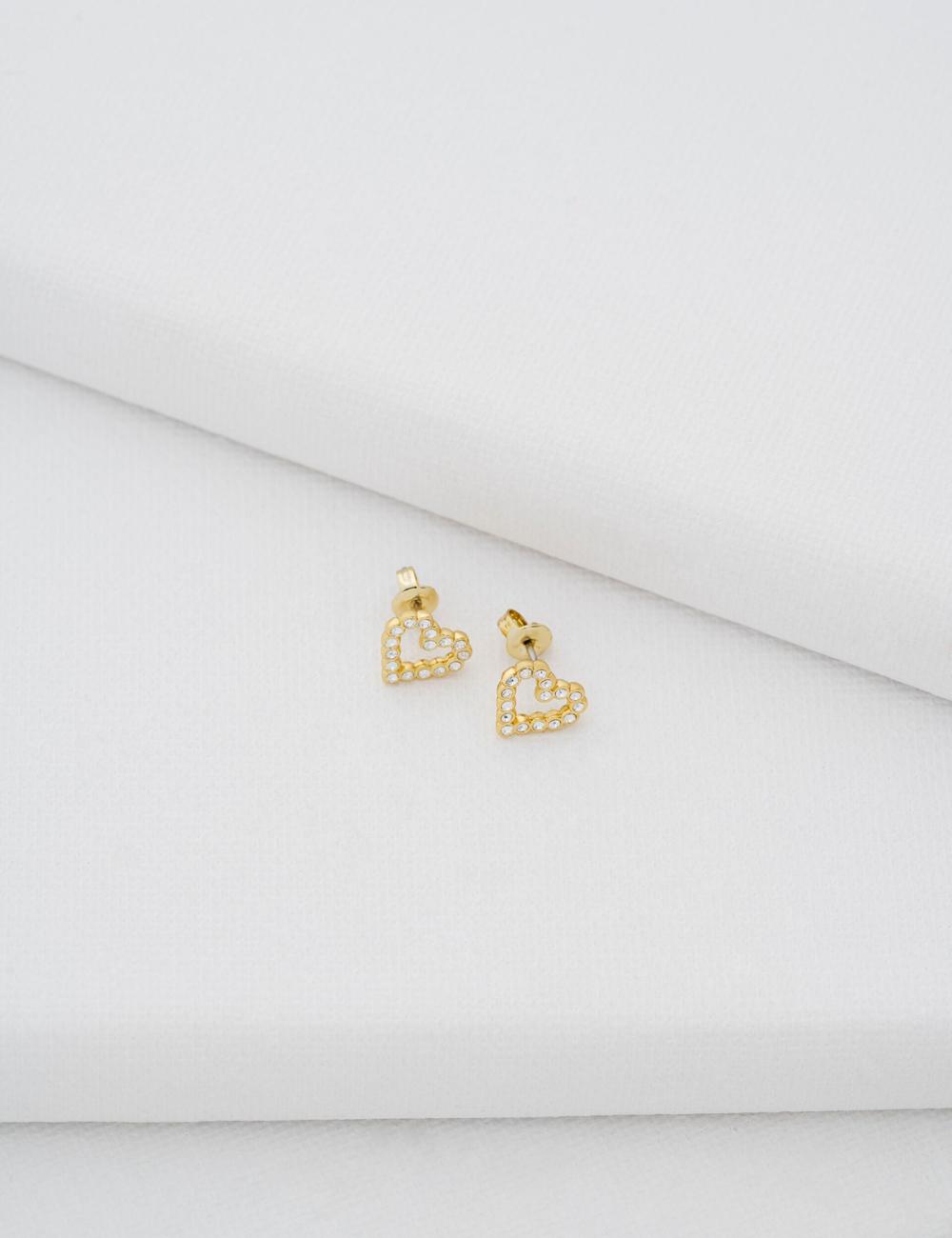 Women Ted Baker AMORINA -Crystal Open Heart Stud Earrings Gold | India  GNTE-20459