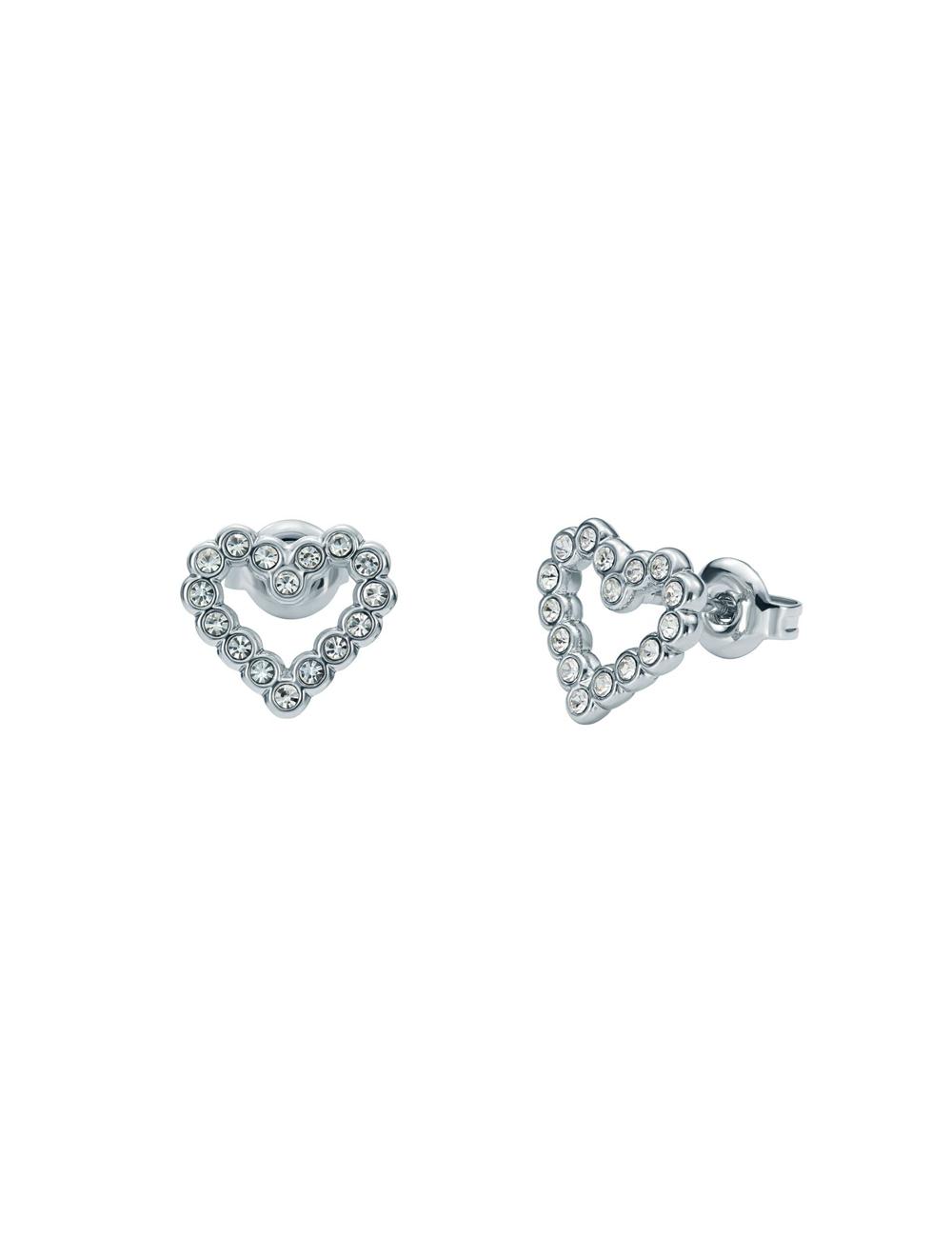 Women Ted Baker AMORINA - Crystal Open Heart Stud Earrings Silver | India  MIXV-48325