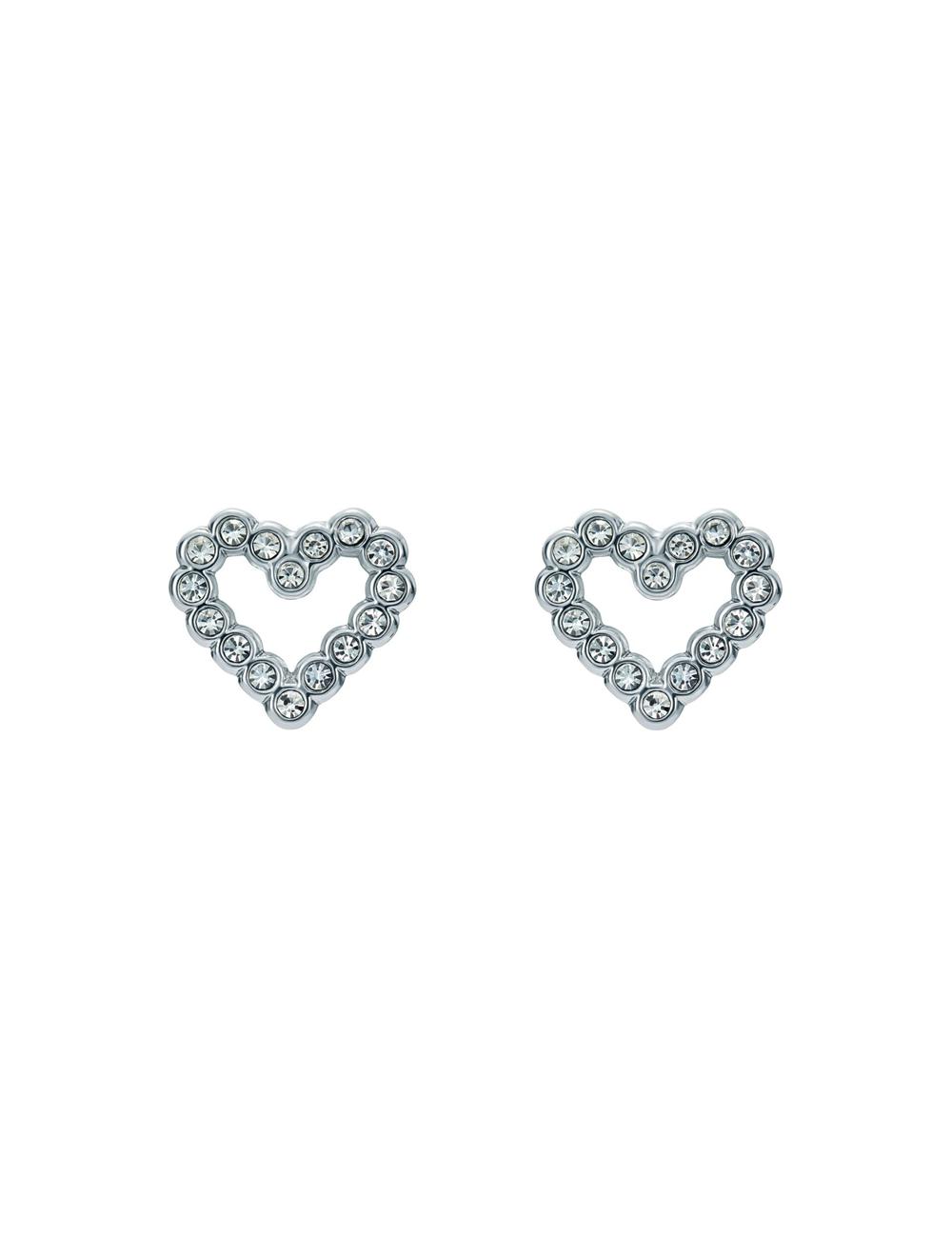 Women Ted Baker AMORINA - Crystal Open Heart Stud Earrings Silver | India  MIXV-48325