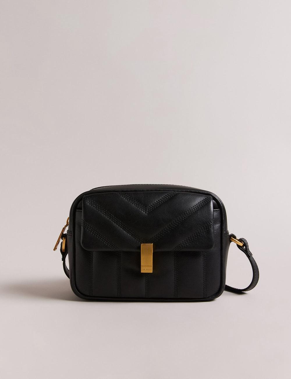 Women Ted Baker AYALILY - Quilted Leather Camera With Front Pocket Camera Bag Black | India  BMQS-46701