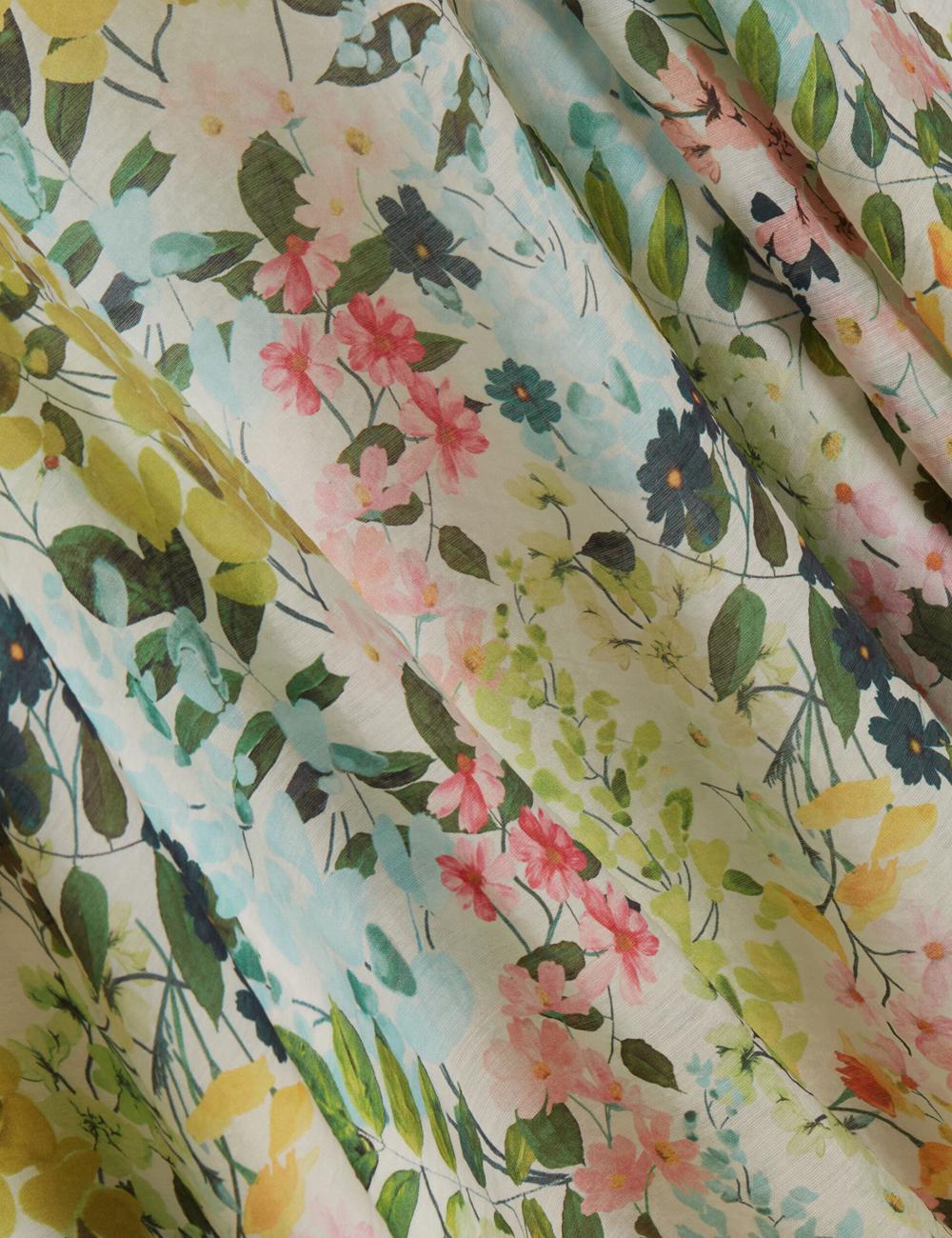 Women Ted Baker AZULLA - Floral A-Line Woven Midi Skirts Ivory | India  ZHYC-06931