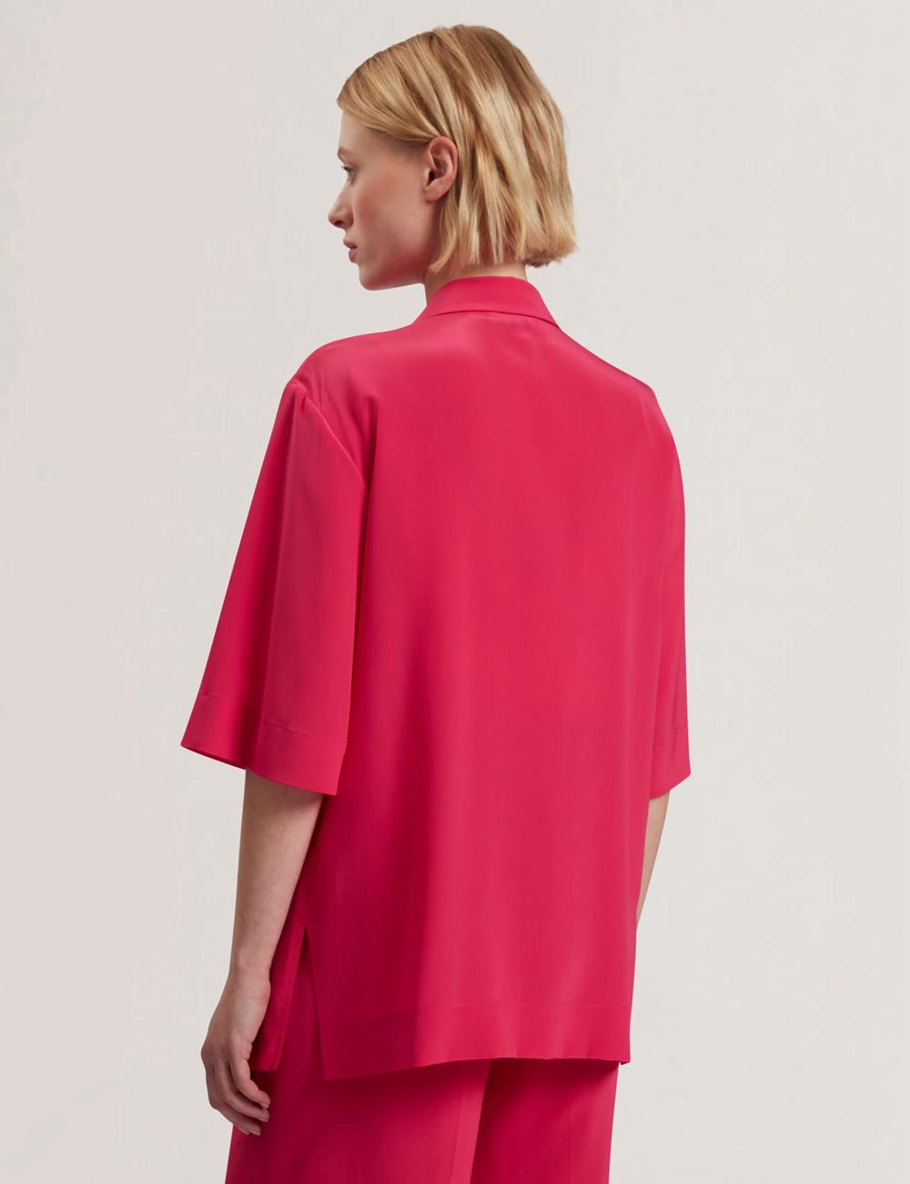 Women Ted Baker CARLOE - Silk Short Sleeve Blazers Fuchsia | India  UXGW-50683