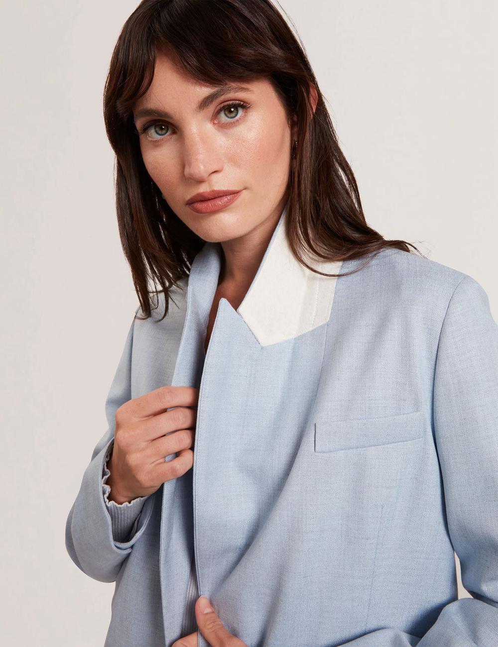Women Ted Baker CARNI - Relaxed Tailored Single Breasted Blazers Blue | India  YHKB-27165