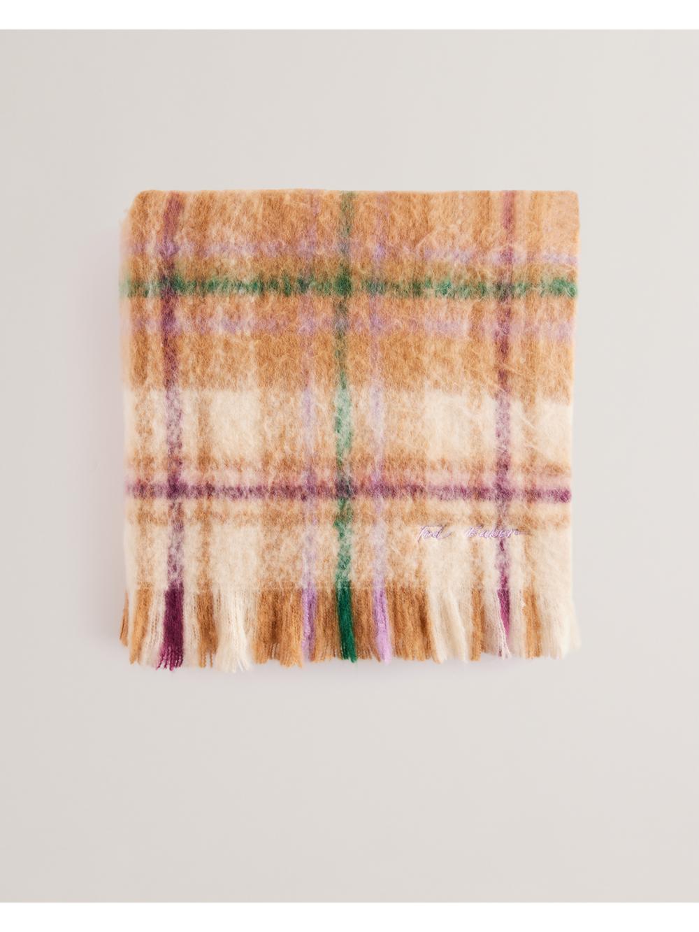 Women Ted Baker CHELLIS - Checked Fringed Edge Woven Scarves Multicol | India  CWGA-85621