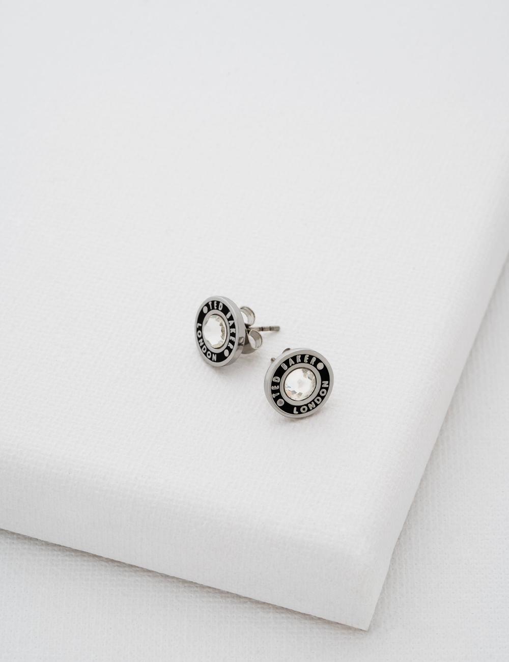 Women Ted Baker CHERELLE - Branded Crystal Button Stud Earrings Silver | India  ZTCA-02574