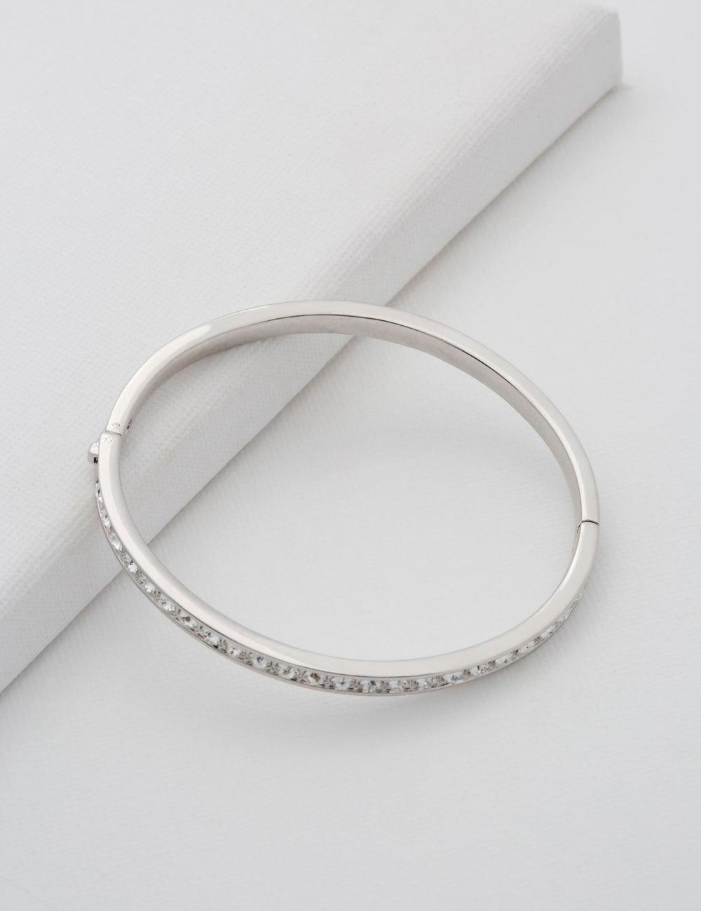 Women Ted Baker CLEMARA - Crystal Hinge Bangle Bracelets Silver | India  RUVZ-56730