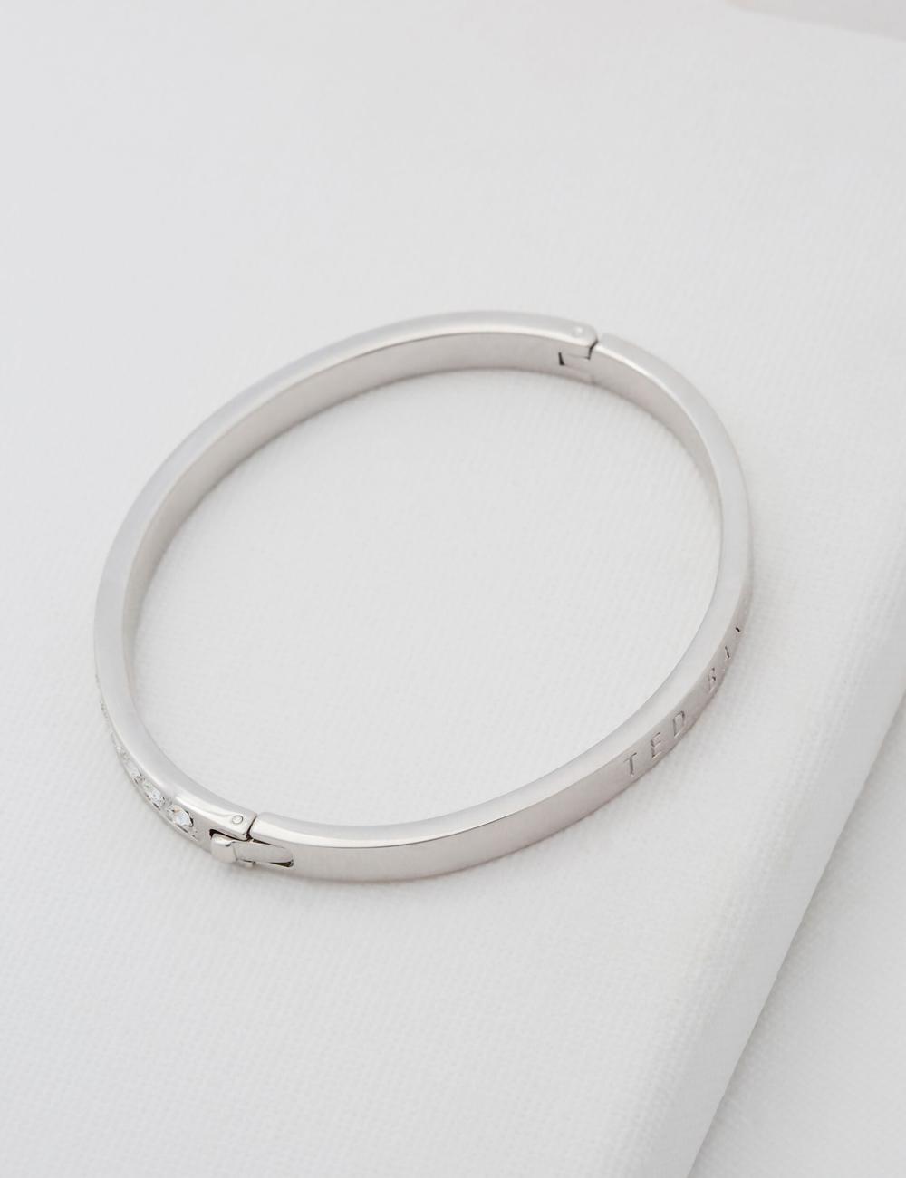 Women Ted Baker CLEMARA - Crystal Hinge Bangle Bracelets Silver | India  RUVZ-56730