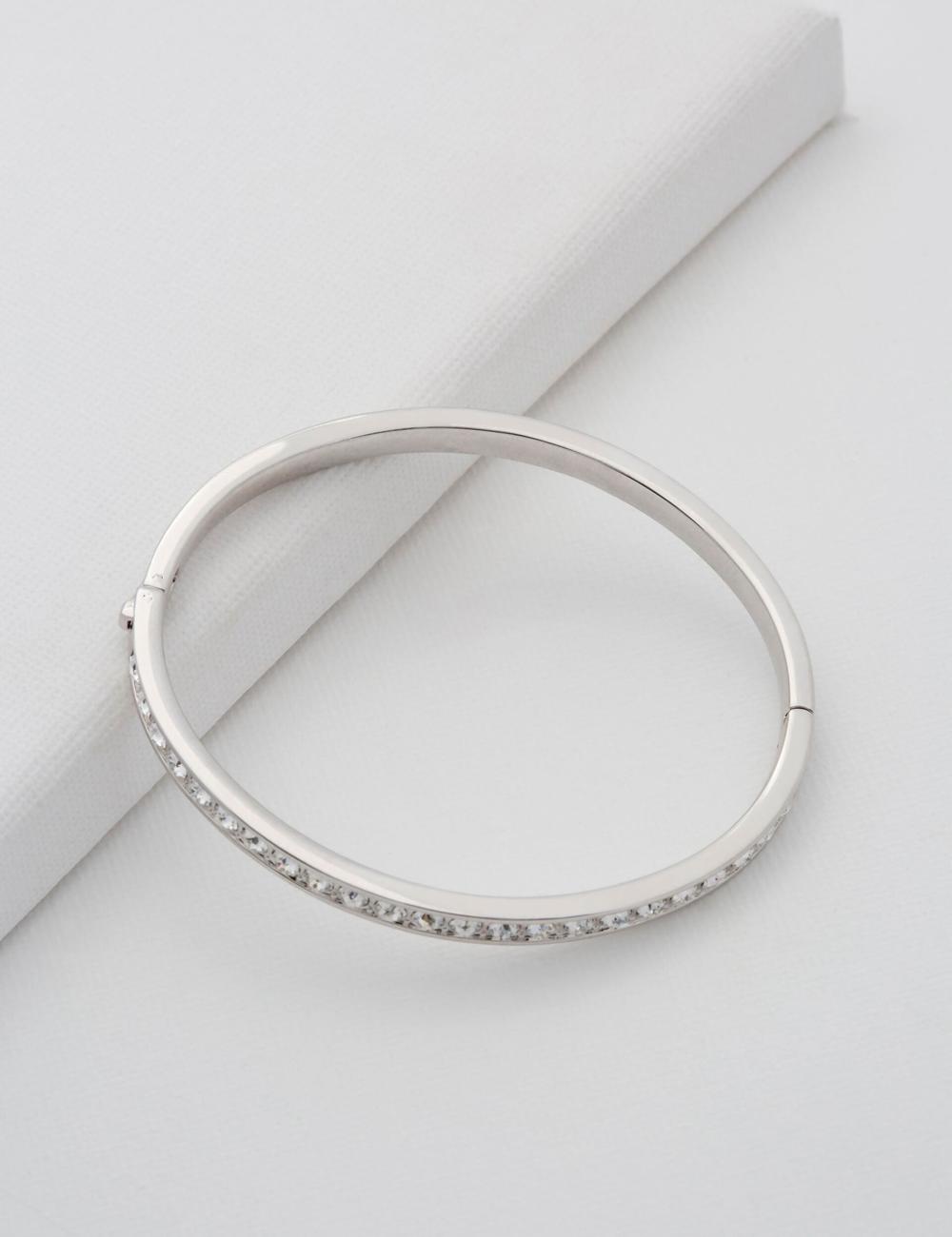 Women Ted Baker CLEMARA - Crystal Hinge Bangle Bracelets Silver | India  RUVZ-56730