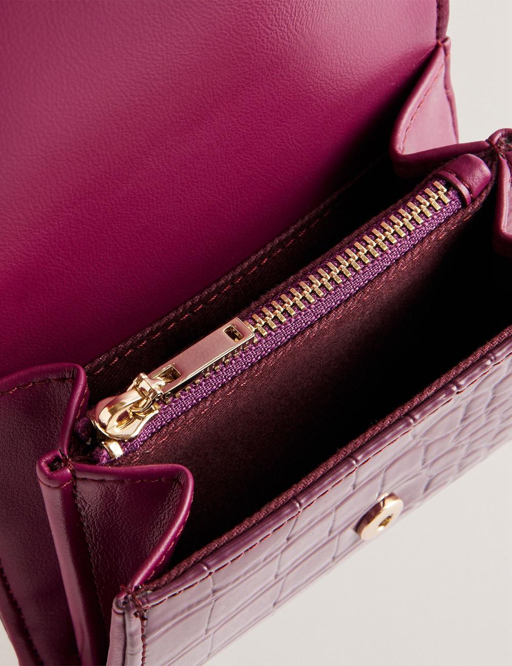 Women Ted Baker CONILYA - Croc Texture Fold Over Coin Purses Maroon | India  PCYU-29735