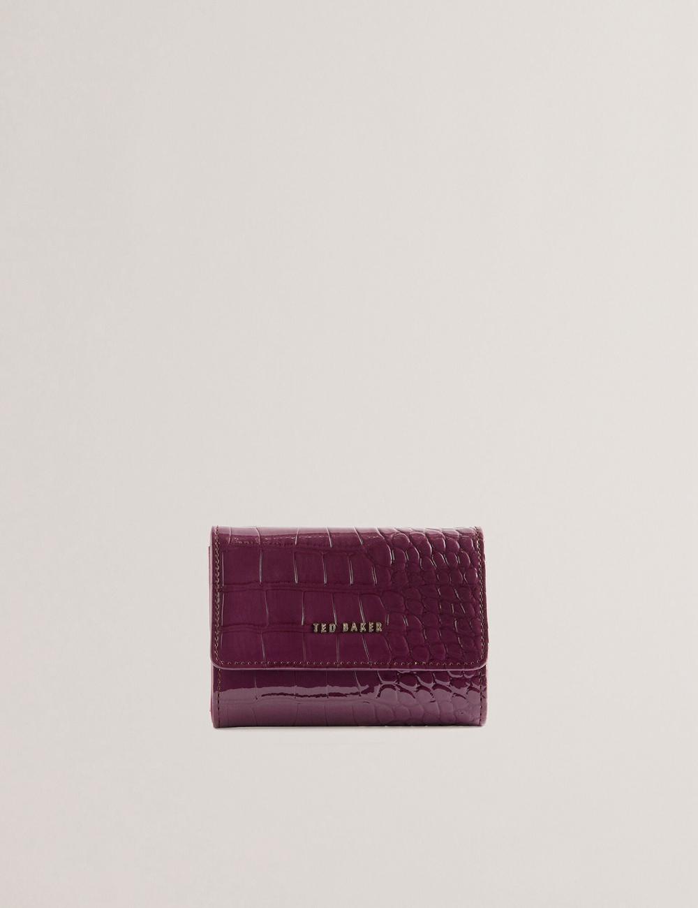 Women Ted Baker CONILYA - Croc Texture Fold Over Coin Purses Maroon | India  PCYU-29735