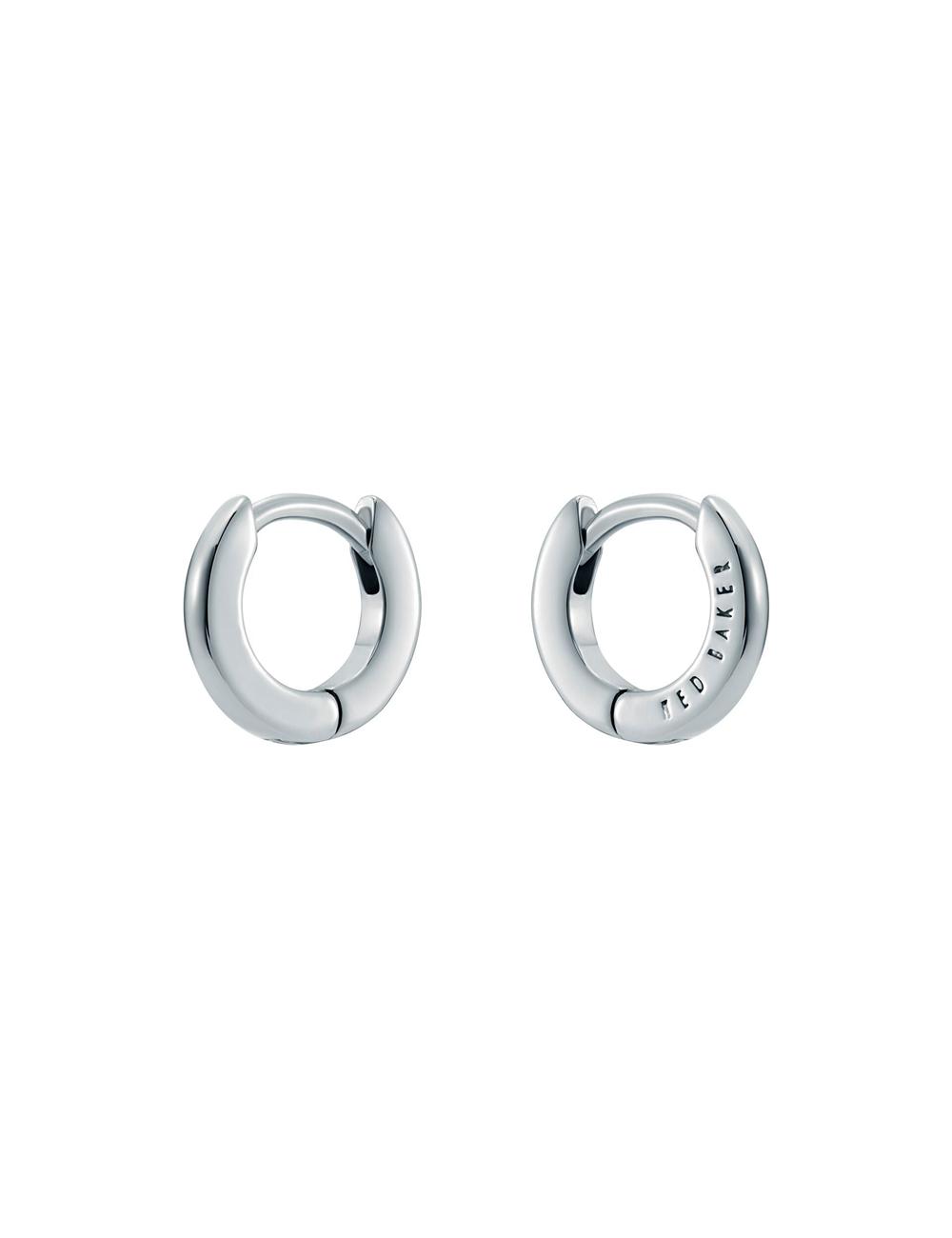 Women Ted Baker CRISETE - Engraved Logo Huggie Hoop Earrings Silver | India  OVUN-40325