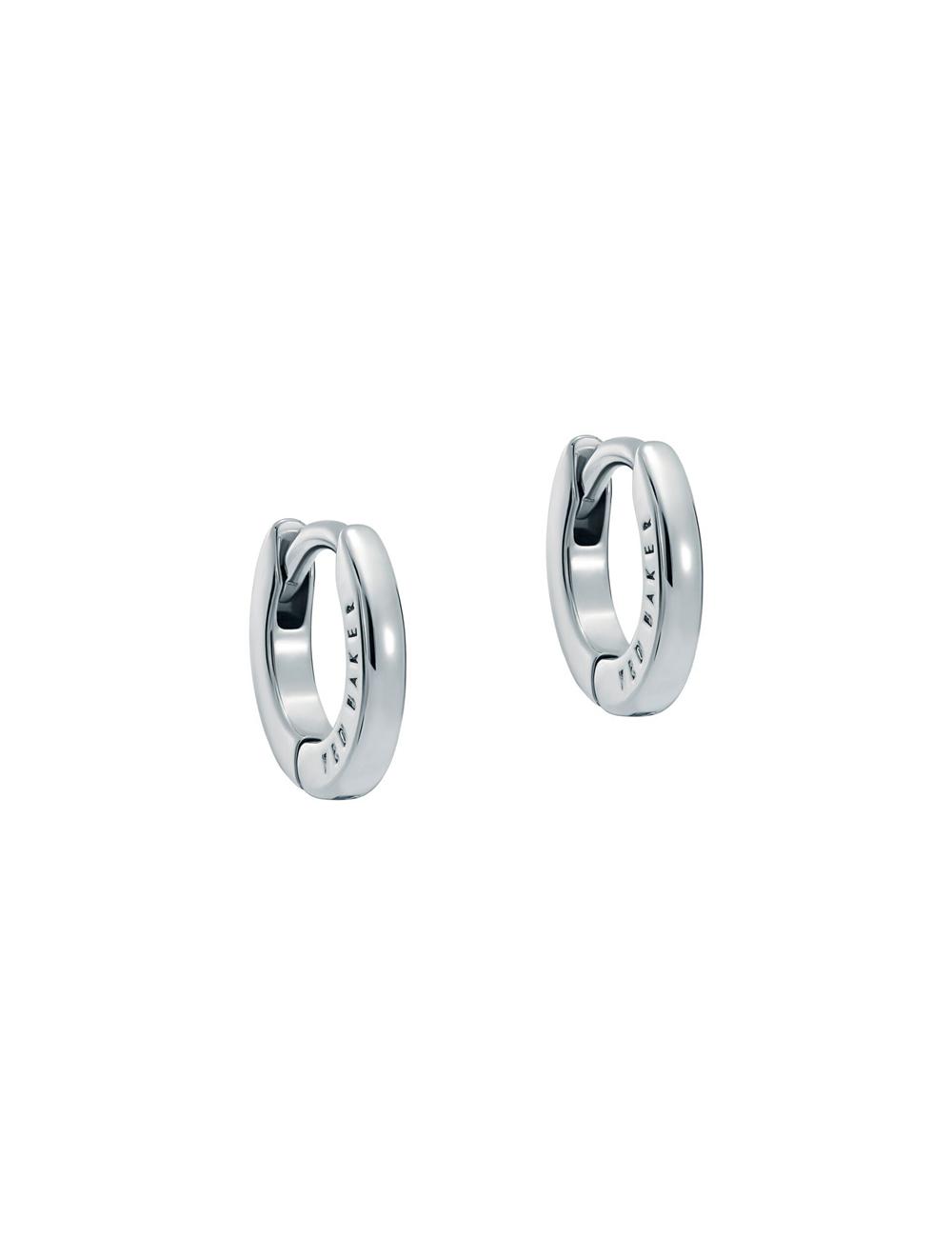 Women Ted Baker CRISETE - Engraved Logo Huggie Hoop Earrings Silver | India  OVUN-40325