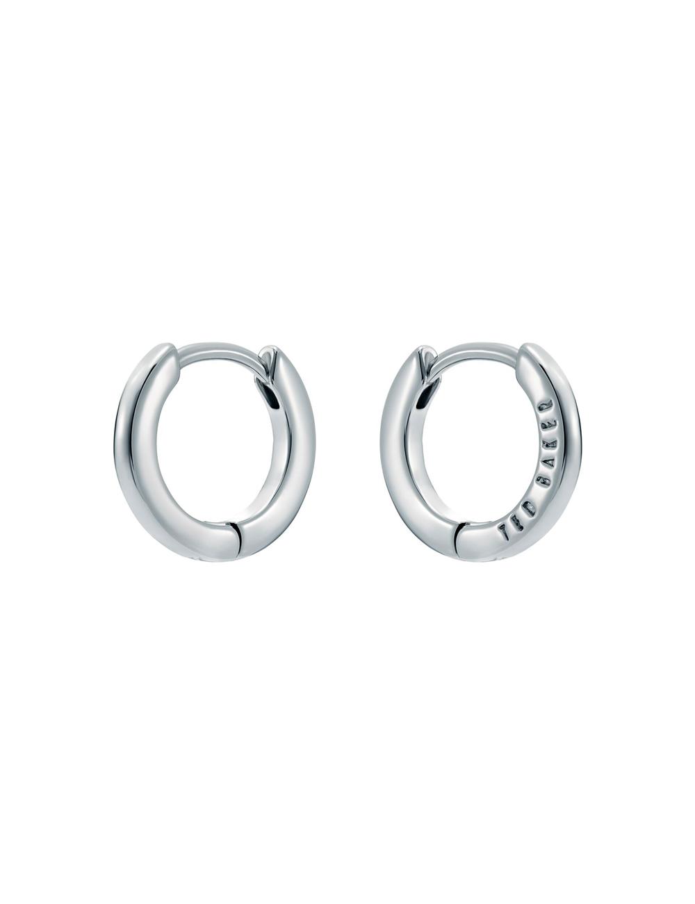 Women Ted Baker CRISLIE - Engraved Logo Small Hoop Earrings Silver | India  SQAE-05736