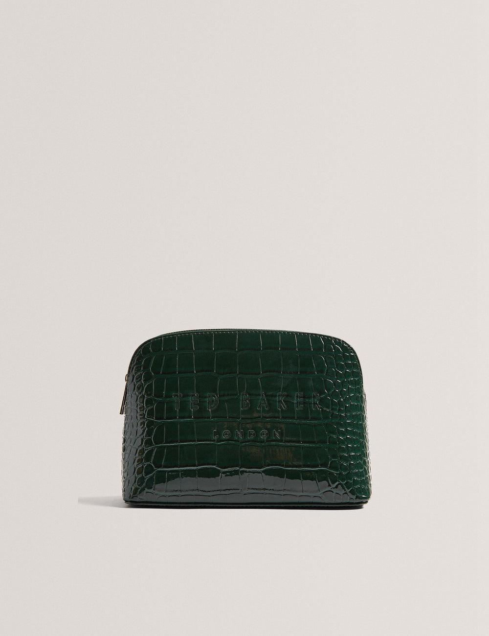 Women Ted Baker CROCALA - Croc Effect Faux Leather Make-Up Bags Mid-Green | India  PZNL-60815