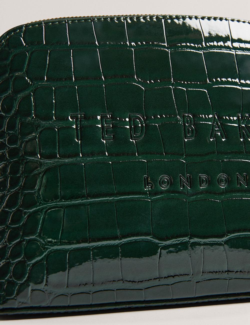 Women Ted Baker CROCALA - Croc Effect Faux Leather Make-Up Bags Mid-Green | India  PZNL-60815