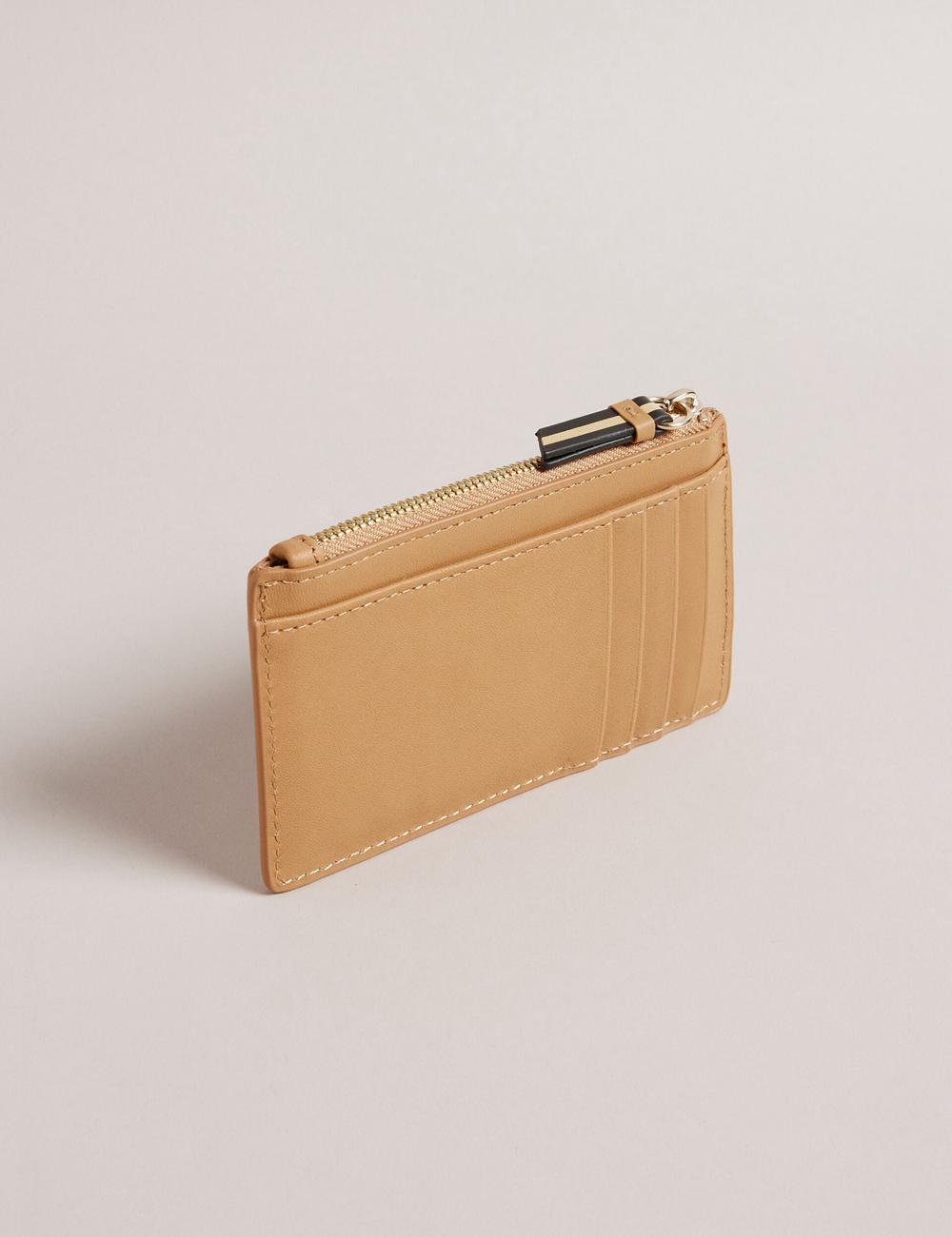 Women Ted Baker DARCENA - Branded Leather Zip Coin Purses Taupe | India  ATEW-52089