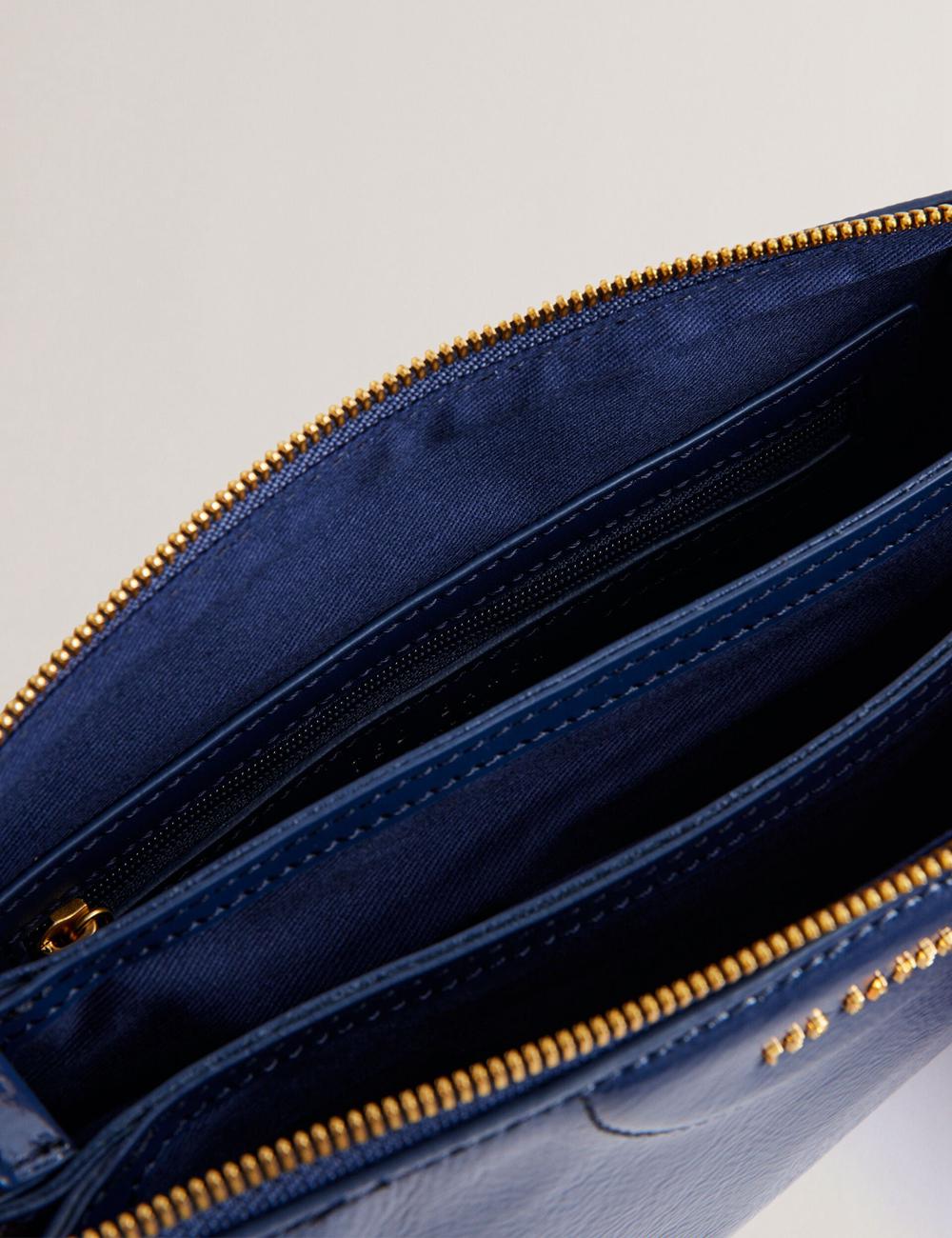 Women Ted Baker ESILLE - Branded Webbing Patent Leather Crossbody Bags Dk-Blue | India  RSXQ-63490