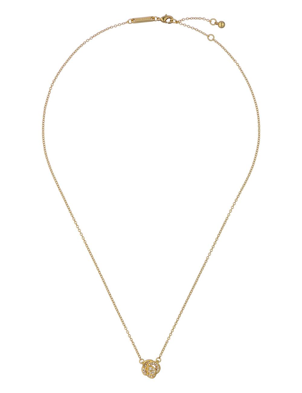 Women Ted Baker FLORITA - Crystal Flower Pendant Necklaces Gold | India  ZTMB-95048