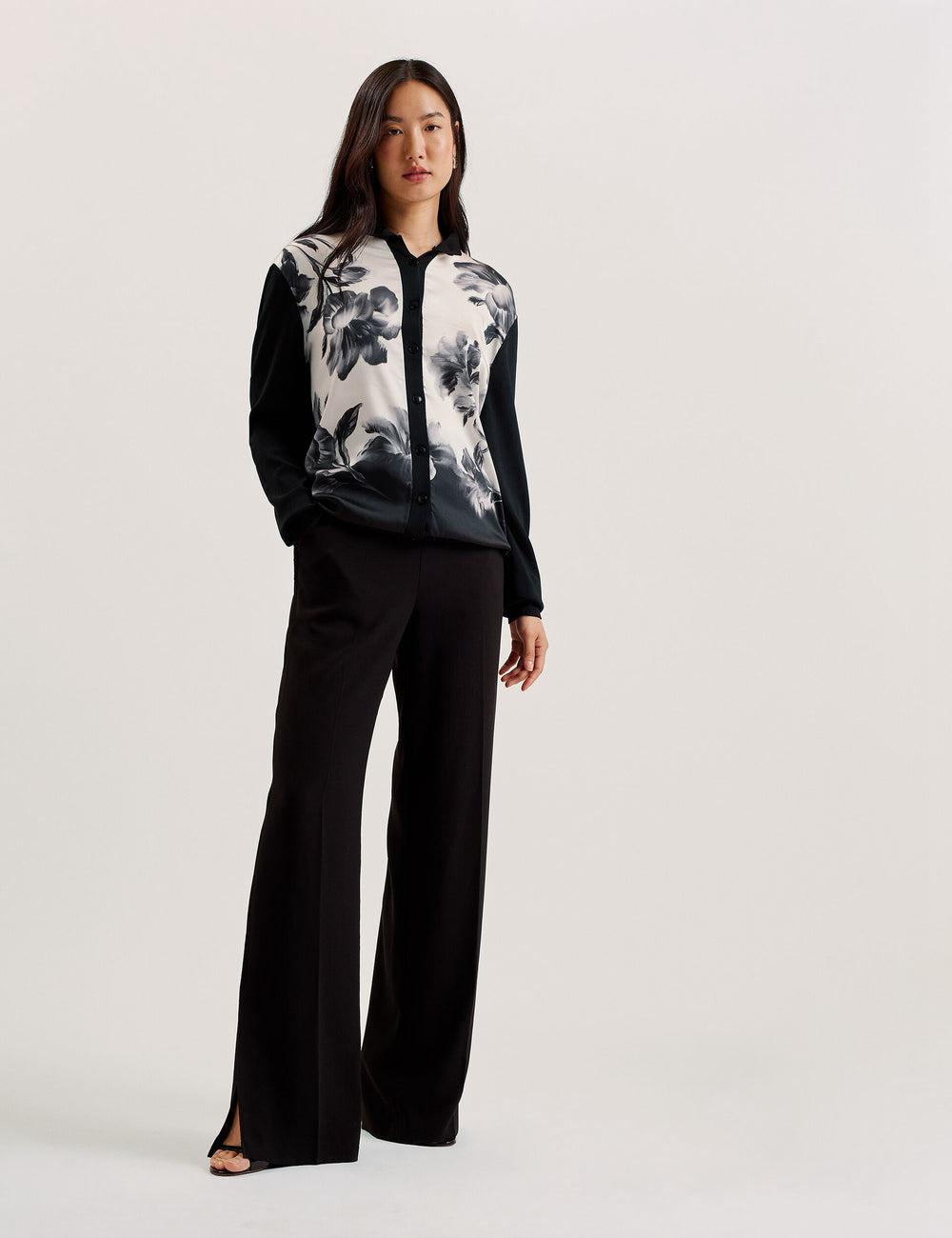 Women Ted Baker GWEENN - Monochrome Print Woven Front Cardigans Black | India  JVNL-45380