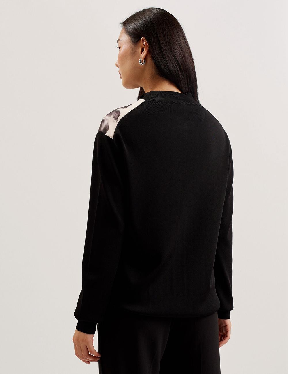 Women Ted Baker GWEENN - Monochrome Print Woven Front Cardigans Black | India  JVNL-45380