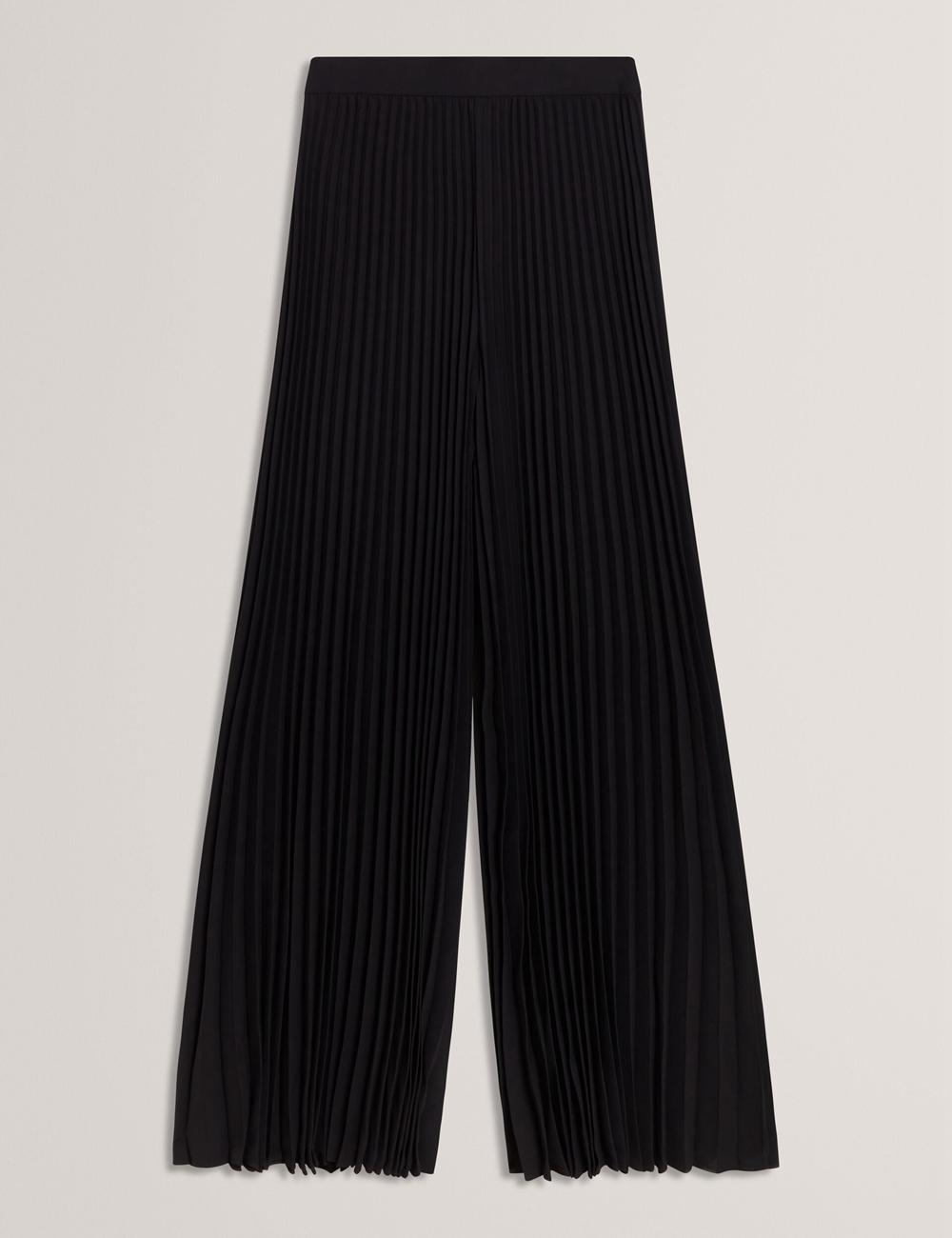 Women Ted Baker HARYX - Pleated Wide Leg Palazzo Trousers Black | India  VGJT-27861