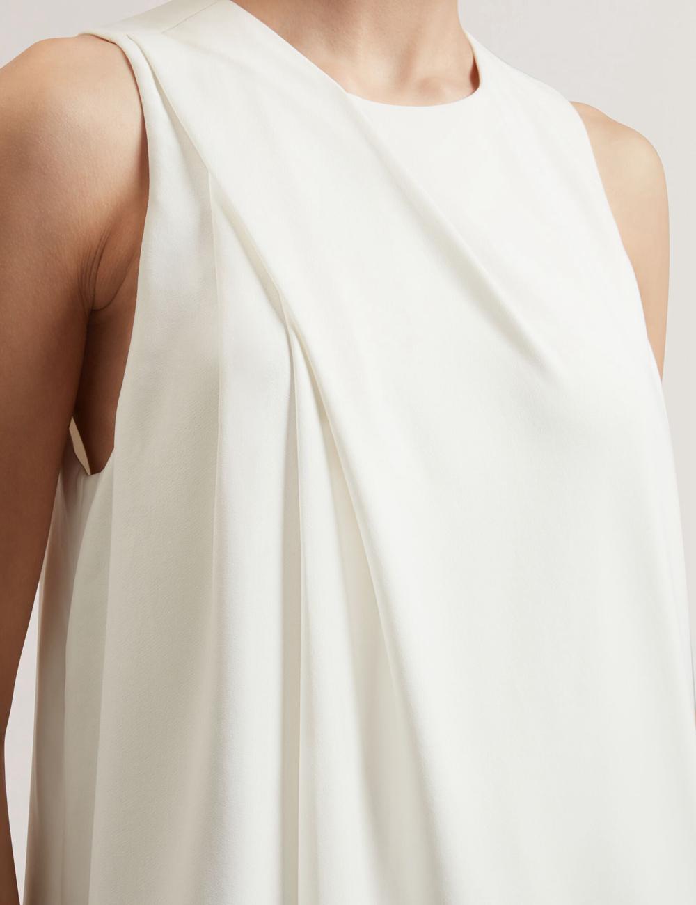 Women Ted Baker ICANA - Draped Front Asymmetric Sleeveless Tops Ivory | India  EZWL-61873