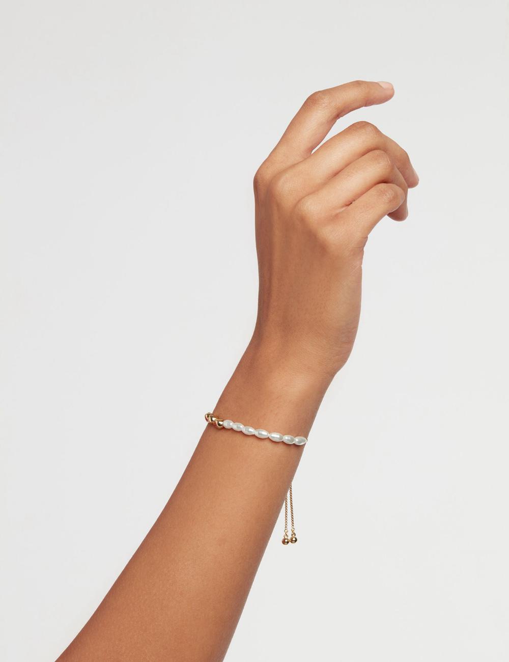 Women Ted Baker INELA - Island Pearl Bead Adjustable Bracelets Gold | India  VLEW-56372
