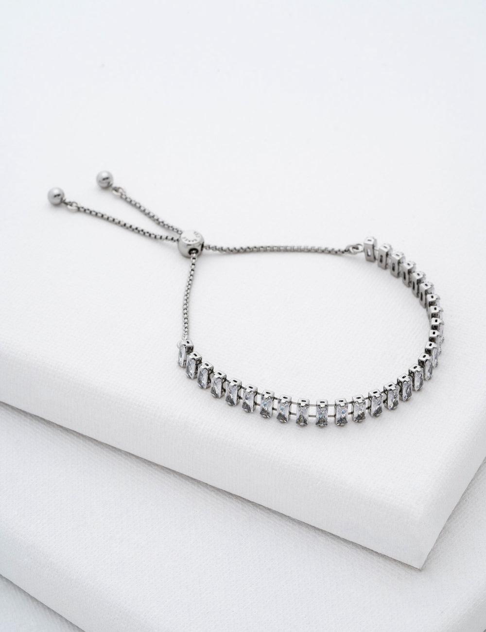 Women Ted Baker ISABELA - Baguette Crystal Adjustable Bracelets Silver | India  WRFC-15320