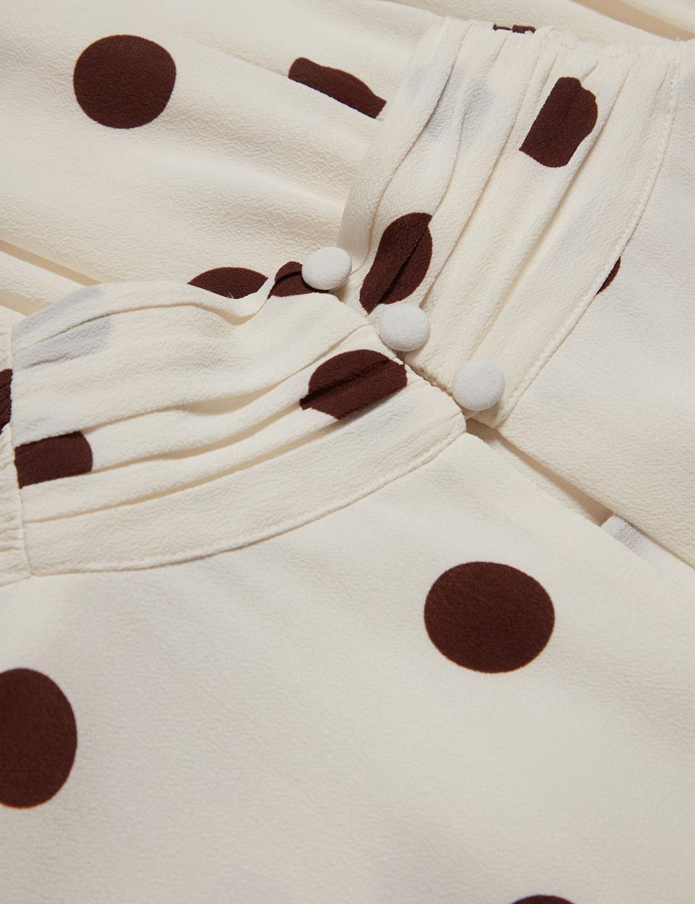 Women Ted Baker JUTUVA - Polka Dot Neck Shift Mini Dresses Ivory | India  SAWM-39801