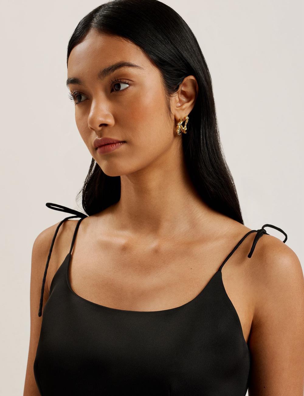 Women Ted Baker KAVALA - Strap Square Neck Mini Dresses Black | India  XABQ-12570