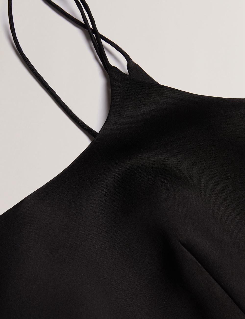 Women Ted Baker KAVALA - Strap Square Neck Mini Dresses Black | India  XABQ-12570