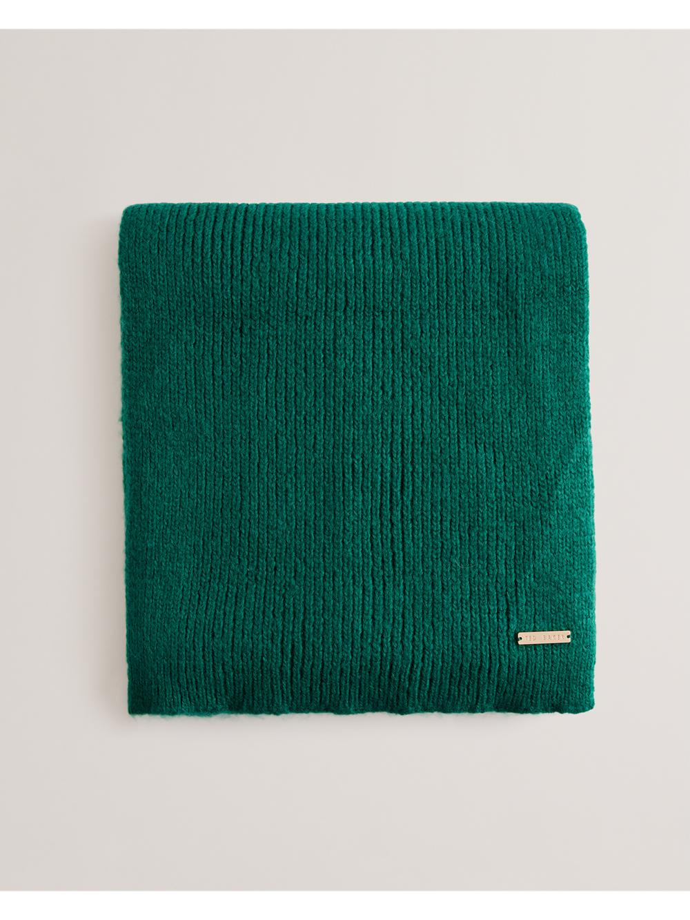 Women Ted Baker LIDIIES - Ribbed Wool Blend Knitted Scarves Dk-Green | India  ZDSF-91470