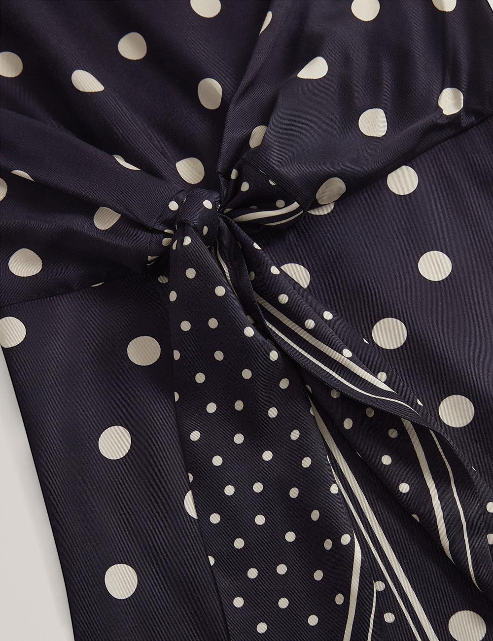 Women Ted Baker MALMOA - Polka Dot Detail Column Midi Dresses Navy | India  LYUQ-70589